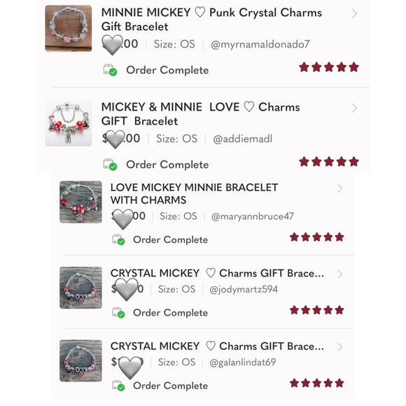 MICKEY & MINNIE LOVE YOU Charms GIFT Bracelet - Picture 7 of 9